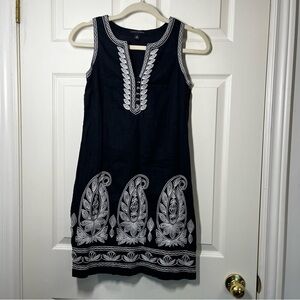Banana Republic Navy Blue with White Embroidery Mini Dress Size XS